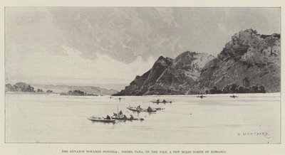 The Advance towards Dongola, Djebel Tara, on the Nile, a few Miles North of Korosko by Charles Auguste Loye